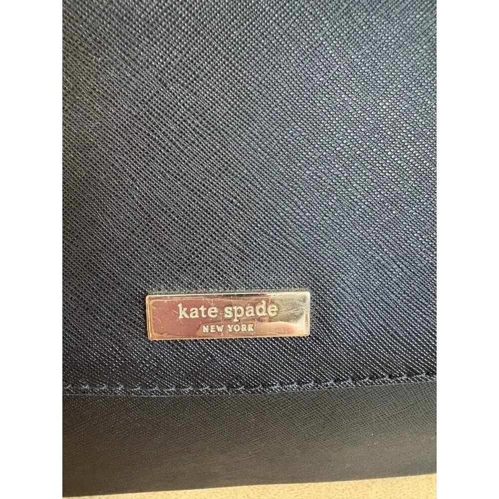 Kate Spade New York Satchel Bag Womens Black Leather Crossbody Purse Handbag